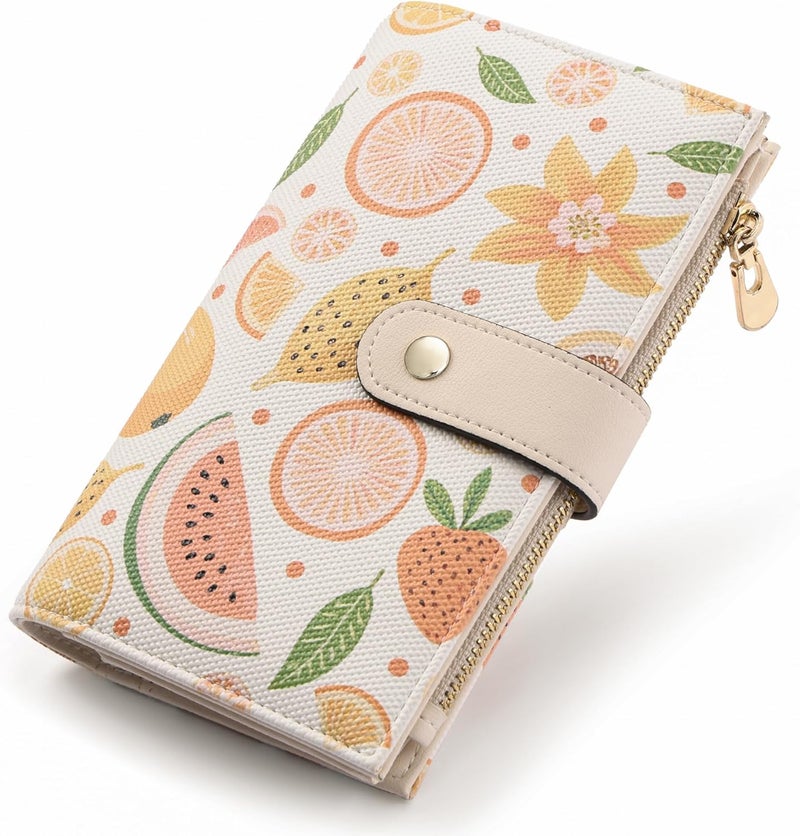 yiijay Womens Wallet RFID Blocking Vegan Leather Trifold Clutch Credit Card Holder Ladies Travel Wallet Purse with Pen Holder - Image 1